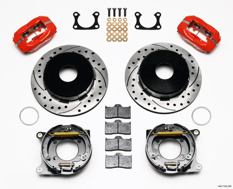 Wilwood Forged Dynalite P/S Park Brake Kit Drilled Red Big Ford 2.36in Offset Currie Blank 140-7142-DR 140-7142-DR Photo - Primary