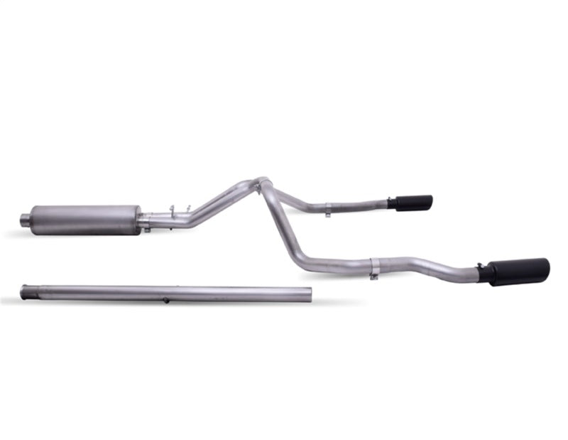 Gibson 20-21 Chevy Silverado 6.6L 2.5in Cat-Back Dual Split Exhaust System Stainless - Black Elite 65713B 65713B Photo - Primary