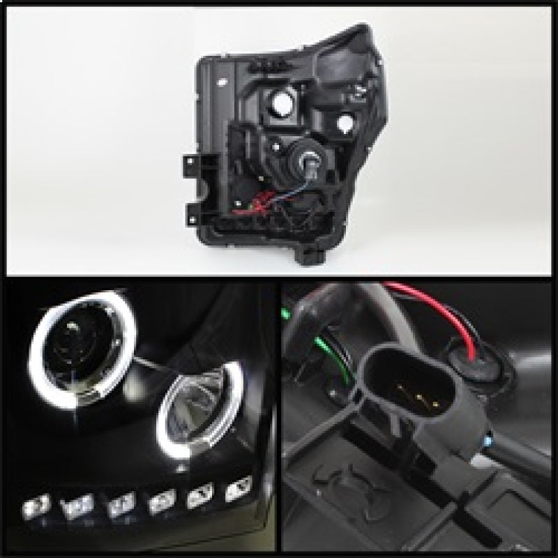 Spyder Ford Super Duty 11-15 Projector Headlights LEDHalo DRL Blk High H1 Low 9006 PRO-YD-FS11-HL-BK 5070272 5070272 Photo - Unmounted