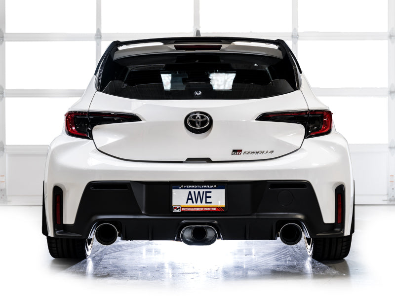 AWE Tuning AWE 23-24 Toyota GR Corolla Touring Edition Catback Exhaust - Chrome Silver Tips 3015-52472 3015-52472 Photo - Mounted