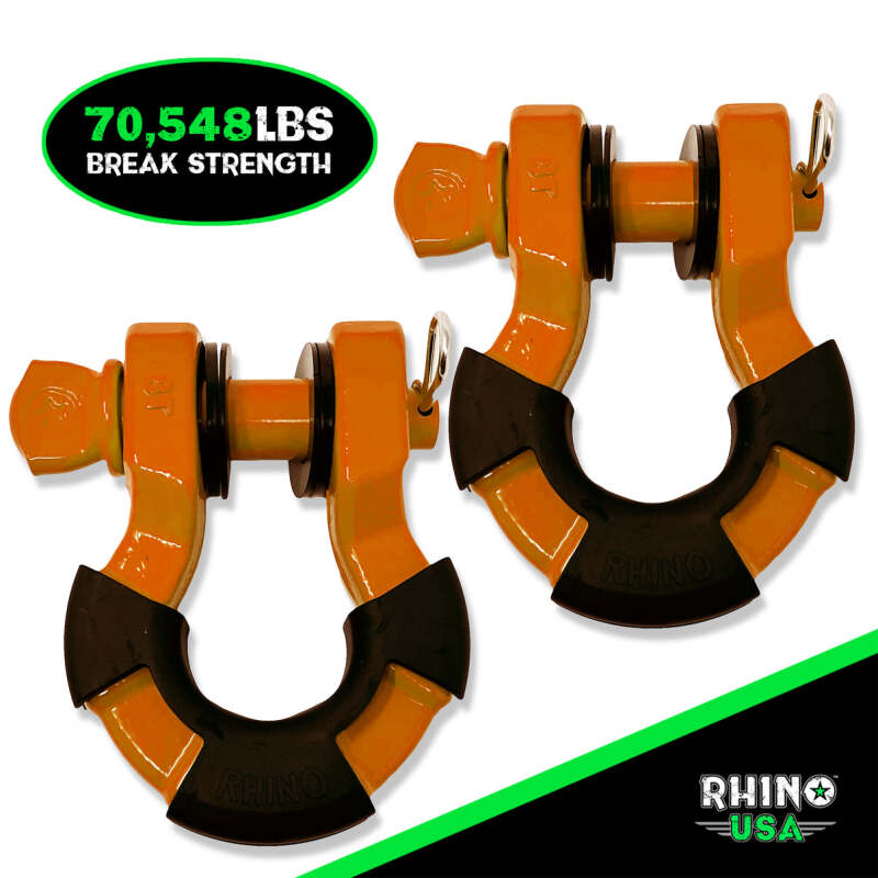 Rhino USA 8T Super Shackle 2-Pack (Orange) SUPERSHACK-ORG SUPERSHACK-ORG Photo - Primary