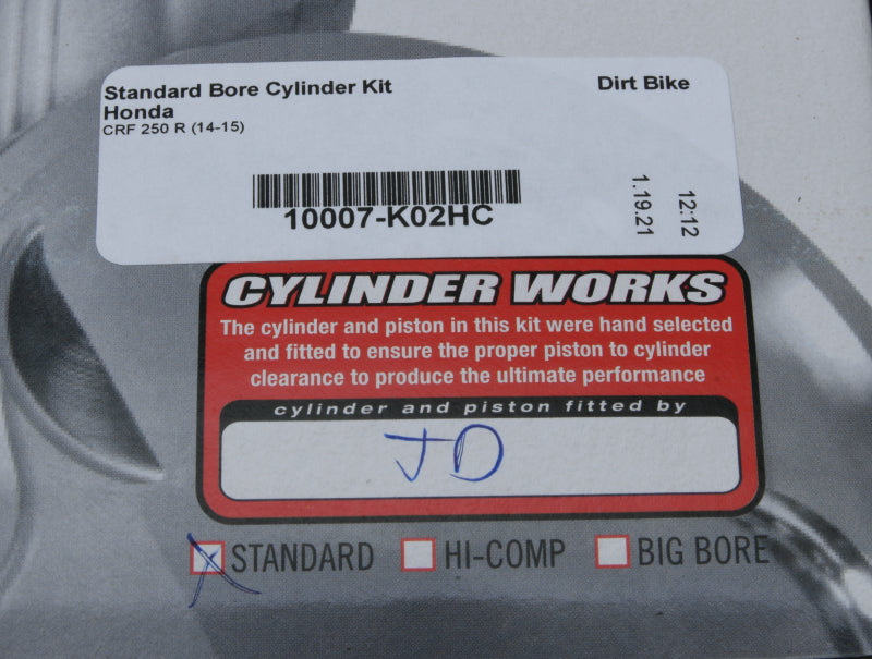 Cylinder Works 14-15 Honda CRF 250 R 250cc Standard Bore High Compression Cylinder Kit 14.1:1 Comp. 10007-K02HC 10007-K02HC Photo - Primary