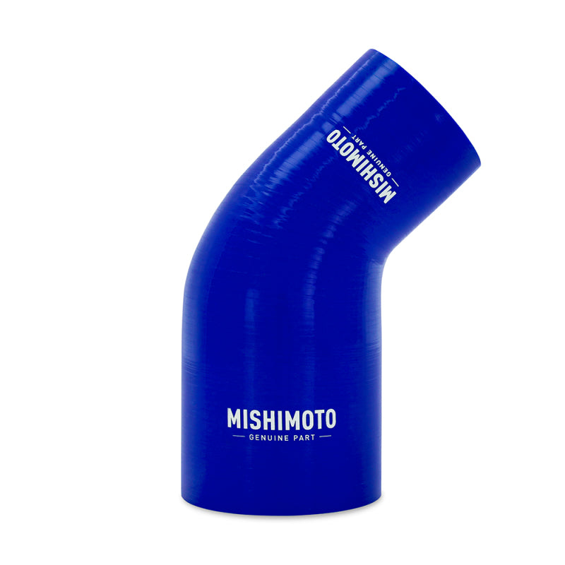 Mishimoto Silicone Reducer Coupler 45 Degree 2.5in to 3.25in - Blue MMCP-R45-25325BL MMCP-R45-25325BL Photo - Primary