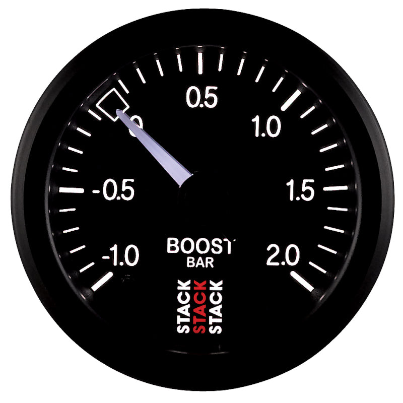 Autometer Stack 52mm -1 to +2 Bar T-Fitting 0.187in Barb (M) Mechanical Boost Pressure Gauge - Black ST3111 ST3111 User 4