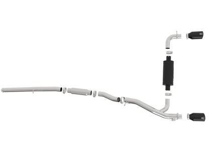 aFe Takeda 3in 304 SS Cat-Back Exhaust System w/ Black Tips 16-18 Ford 49-33103-B Photo - Unmounted
