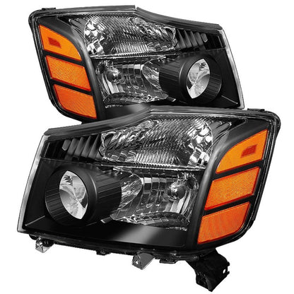 SPYDER Xtune Nissan Titan 04-14 / Armada 04-07 OEM Amber Head Lights Set Black HD-JH-NTI04-AM-BK 5077080 5077080 Photo - Primary
