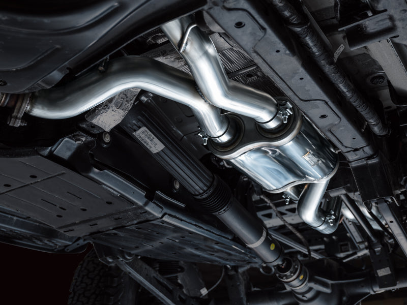 AWE Tuning 22-24 Ford Bronco Raptor 4WD Dual BashGuards Cat-Back SwitchPath Exhaust (No Tips) 3025-31327 3025-31327 Photo - Mounted