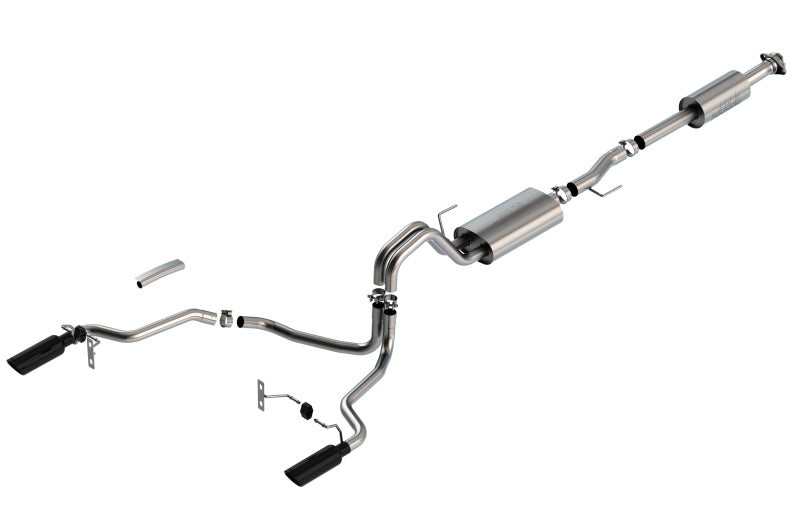 Borla F-150 2021 2.7L/3.5L 4dr CC SB EC STB Lar/KingR/Plnm/LTD 3/2.25 SRE CB Touring BLK CHR Tips 140862BC 140862BC Photo - Primary