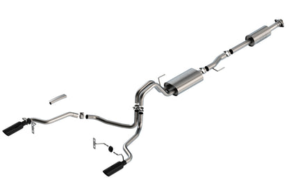 Borla F-150 2021 2.7L/3.5L 4dr CC SB EC STB Lar/KingR/Plnm/LTD 3/2.25 SRE CB Touring BLK CHR Tips 140862BC 140862BC Photo - Primary