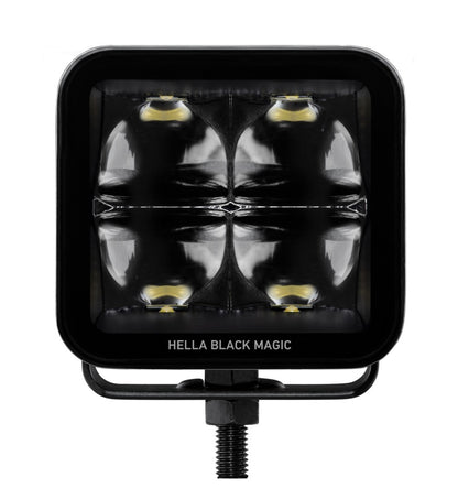 Hella Universal Black Magic 3.2in L.E.D. Cube Kit - Flood Beam (Long Range) 358176821 358176821 Photo - Unmounted