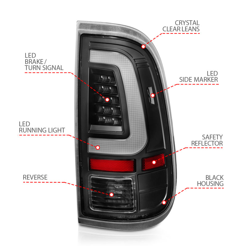 ANZO 2008-2016 Ford F-250 LED Taillights Black Housing Clear Lens (Pair) 311356 311356 User 3