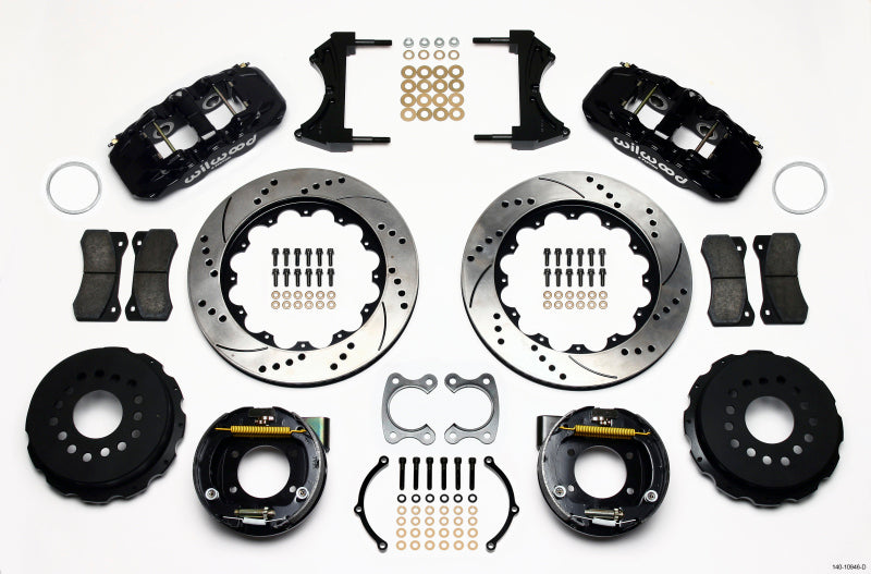 Wilwood AERO4 Rear P-Brake Kit 14.00in Drilled Small Ford 2.66in Offset 140-10946-D 140-10946-D Photo - Primary