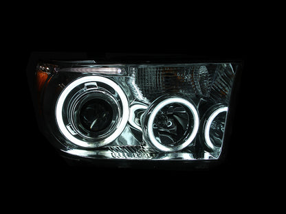 Anzo 2007-2013 Toyota Tundra Projector Headlights w/ Halo Chrome (CCFL) 111173 Photo - Mounted