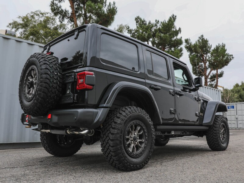 aFe 21-22 Jeep Wrangler JL Vulcan Series Stainless Steel Cat-Back Exhaust System 49-38101 49-38101 Photo - Mounted