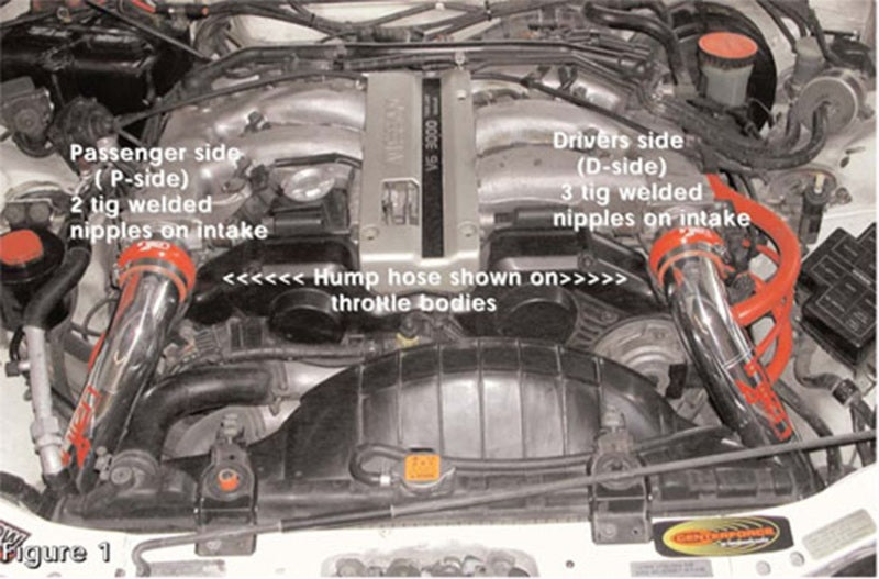 Injen 90-96 Nissan 300Z V6 3.0L Black IS Short Ram Cold Air Intake Pipes (Pipes Only) IS1981BLK IS1981BLK Photo - Mounted