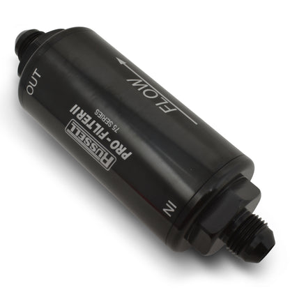 Russell Performance Profilter Fuel Filter 6.25in Long 10 Micron -6AN Inlet -10AN Outlet - Black 750601 750601 360 Degree Image Set