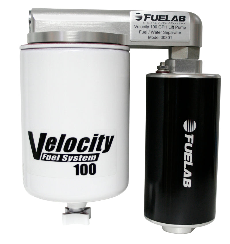 Fuelab Velocity 100 In-Line Lift Pump, Internal Bypass 18psi, Pre-Filtration 30301 Photo - Primary