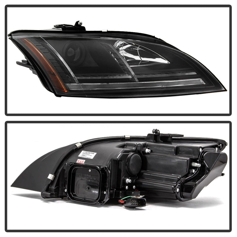 Spyder 08-15 Audi TT Halogen Projector Headlights w/Seq Turn Signal - Black (PRO-YD-ATT08-BK) 5085535 5085535 Photo - Unmounted