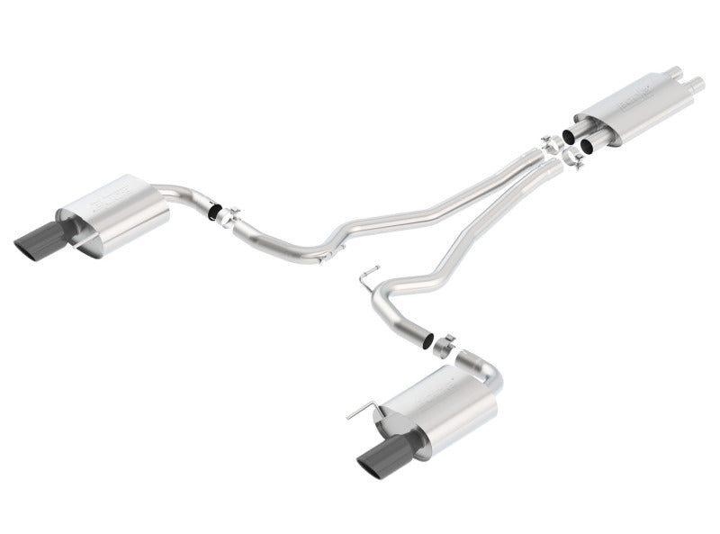 Borla Touring Cat-Back 15 Ford Mustang GT 5.0L V8 MT/AT 2.5in pipe Black 4in tip 140589BC 140589BC Photo - Primary