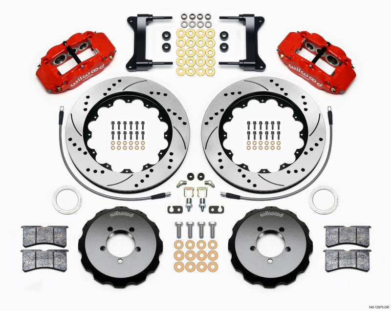 Wilwood FNSL6R Front Hat Kit, 14.00", Drilled, Red, 1999-2012 Subaru WRX 140-12875-DR Photo - Primary
