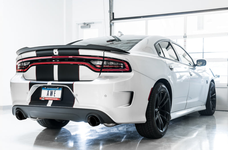 AWE Tuning 2015+ Dodge Charger 6.4L/6.2L Non-Resonated Touring Edition Exhaust - Diamond Blk Tips 3020-33070 3020-33070 Photo - Mounted