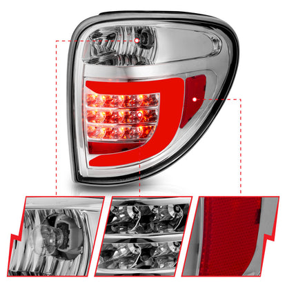 ANZO 2004-2007 Dodge Grand Caravan LED Tail Lights w/ Light Bar Chrome Housing Clear Lens 311367 311367 Photo - Unmounted