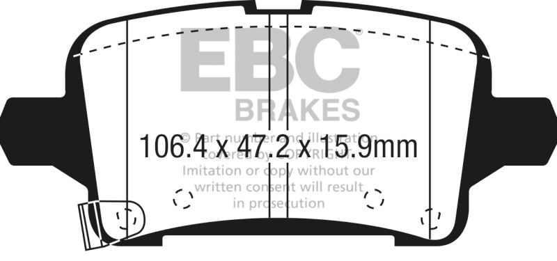 EBC 2016+ Chevrolet Malibu 1.5L Turbo (Elec PB) Greenstuff Rear Brake Pads DP23074 DP23074 Photo - Primary