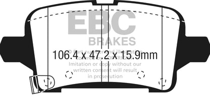 EBC 2016+ Chevrolet Malibu 1.5L Turbo (Elec PB) Greenstuff Rear Brake Pads DP23074 DP23074 Photo - Primary
