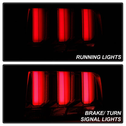 Spyder 05-09 Ford Mustang (Red Light Bar) LED Tail Lights - Black ALT-YD-FM05V3-RBLED-BK 5086716 5086716 Photo - Unmounted