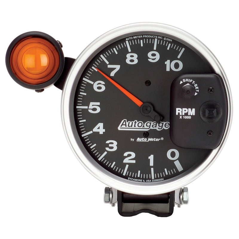 Autometer 5" Pedestal Tachometer, 0-10,000 Rpm, Shift Light, Black, Auto Gage 233904 Photo - Primary