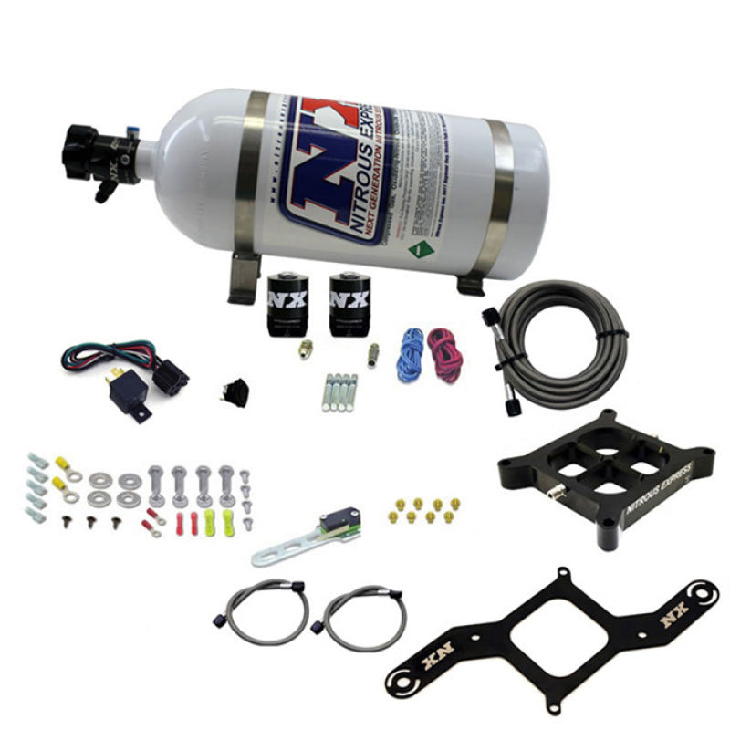 Nitrous Express Dry Dual Stage Billet Crossbar Plate System 100-1000hp (4150 Flange) w/10lb Bottle 66242-10 66242-10 Photo - Primary