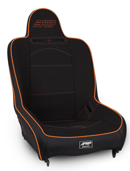 PRP Seats PRP Premier High Back Suspension Seat- Black/Orange Tweed A100110-50-207 A100110-50-207 Photo - Primary