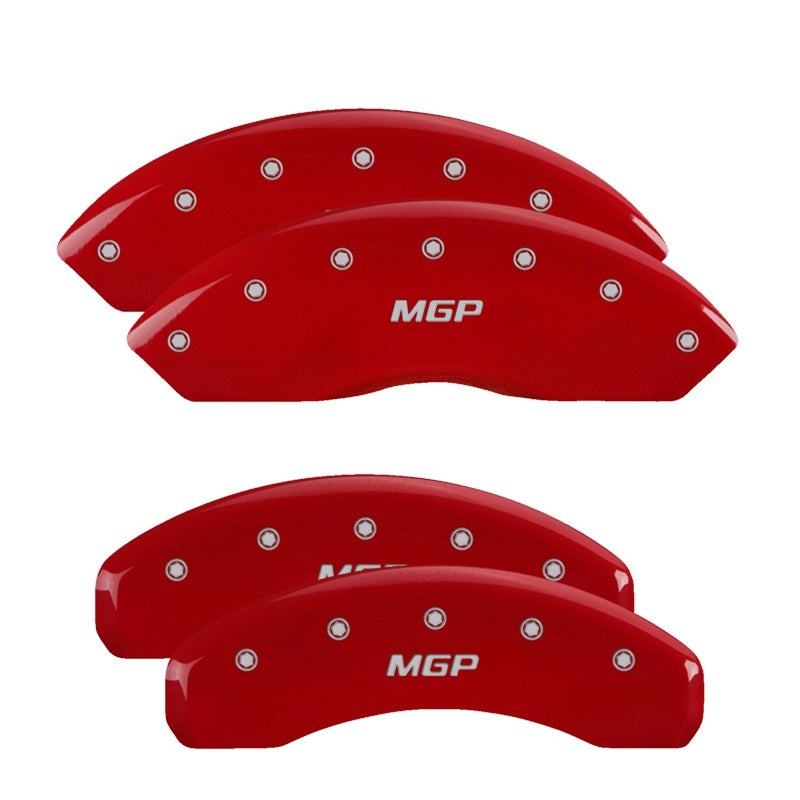 MGP Caliper Covers (set of 4), Engraved Front & Rear Red finish silver 25137SMGPRD Photo - Primary