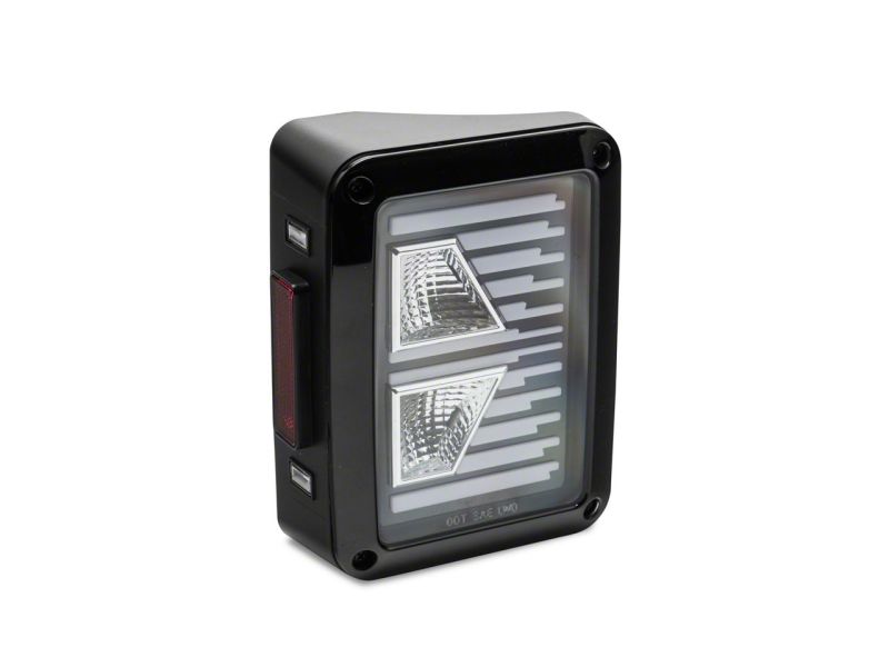 Raxiom 07-18 Jeep Wrangler JK Axial Series Vision LED Tail Lights- Blk Housing (Clear Lens) J130809 J130809 Photo - Close Up