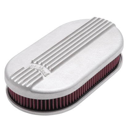 Edelbrock Air Cleaner, Classic Series, Oval, Aluminum Top, Cloth Element, 17.5 " 41159 Photo - Primary