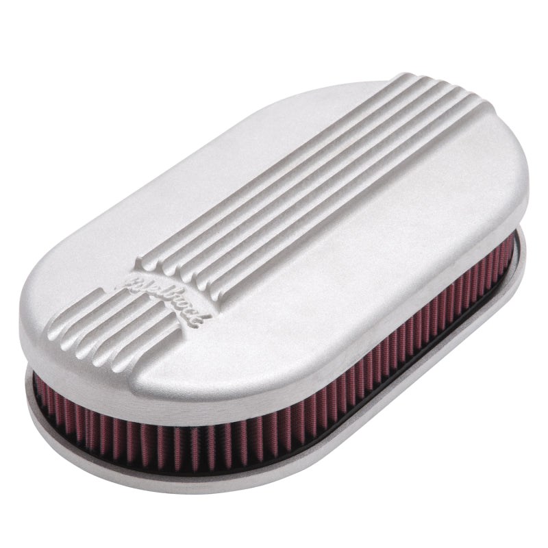 Edelbrock Air Cleaner, Classic Series, Oval, Aluminum Top, Cloth Element, 17.5 " 41159 Photo - Primary