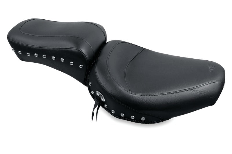 Mustang Motorcycle Mustang 58-84 Harley FX/FL Standard Touring 1PC Seat w/Studs - Black 75302 75302 Photo - Primary