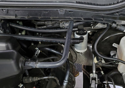 J&L J&amp;L 17-22 Ford F-250 6.2L/7.3L Passenger Side Oil Separator 3.0 - Clear Anodized 3042P-C 3042P-C Photo - Mounted
