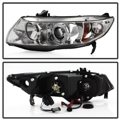 Spyder Honda Civic 06-08 2Dr Projector Headlights LED Halo Chrome High H1 Low H1 PRO-YD-HC06-2D-HL-C 5010797 5010797 Photo - Unmounted