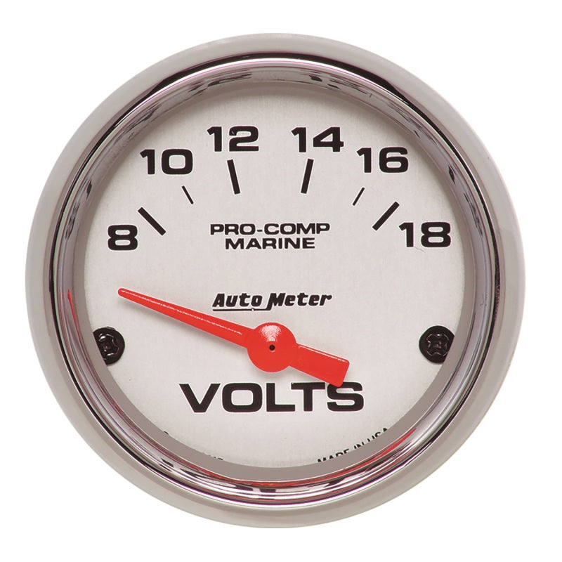 Autometer Gauge, Voltmeter, 2 1/16", 18V, Electric, Marine Chrome 200756-35 User 1