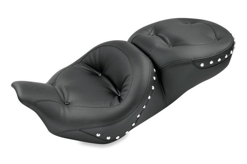 Mustang Motorcycle Mustang 08-21 Harley Electra Glide,Rd Glide,Rd King,Street Glide Std Tour 1PC Seat w/Studs - Black 76037 76037 Photo - Primary