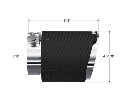 MBRP Universal Carbon Fiber Dual Wall Tip 4.5in OD/3in Inlet/6.13in L T5180CF T5180CF Photo - Close Up