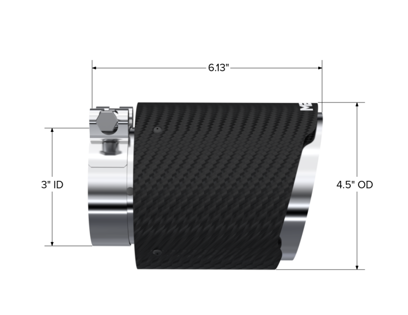 MBRP Universal Carbon Fiber Dual Wall Tip 4.5in OD/3in Inlet/6.13in L T5180CF T5180CF Photo - Close Up