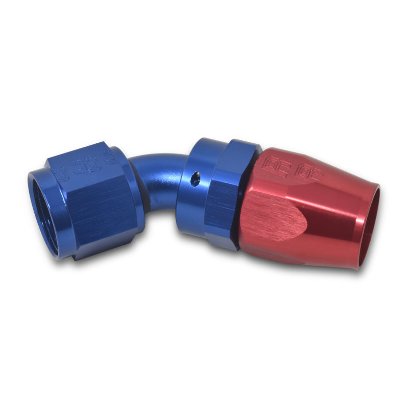 Russell -12 AN Full Flow 45° Hose Ends - Red / Blue Finish 610120 Photo - out of package