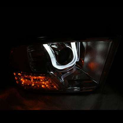 Anzo 2009-2016 Dodge Ram 1500 Projector Headlights w/ U-Bar Black 111270 Photo - Mounted
