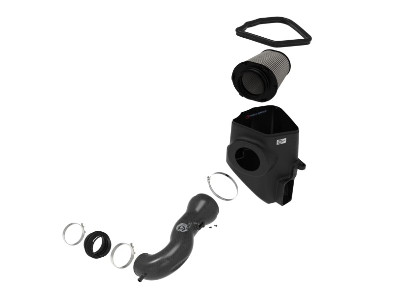 aFe 19-21 GM Trucks 5.3L/6.2L Track Series Carbon Fiber Cold Air Intake System W/ Pro Dry S Filters 57-10015D 57-10015D Photo - Unmounted