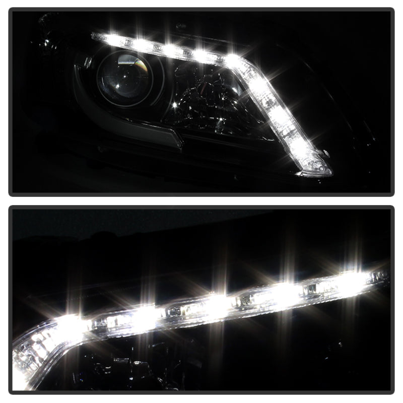Spyder Honda Accord 2013-2015 4DR Projector Headlights Light Bar DRL Black PRO-YD-HA13-LBDRL-BK 5080530 5080530 User 1