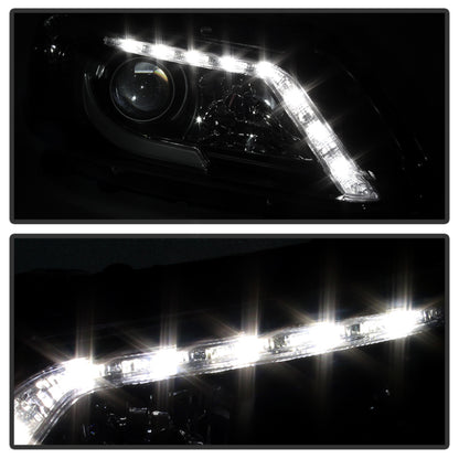 Spyder Honda Accord 2013-2015 4DR Projector Headlights Light Bar DRL Black PRO-YD-HA13-LBDRL-BK 5080530 5080530 User 1