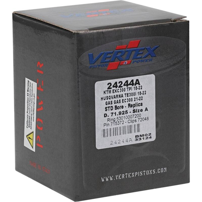 Vertex Pistons Vertex Piston 2024 KTM 300 EXC 300cc Cast Replica Piston Kit 24244A 24244A Photo - Primary