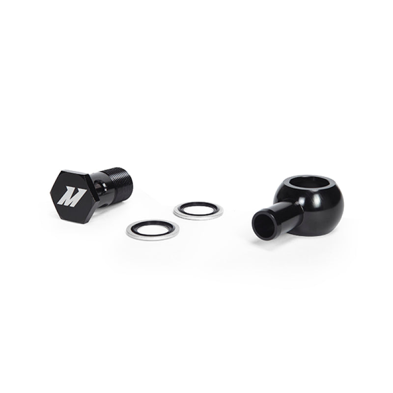 Mishimoto  M20 x 5/8 Straight Black Banjo Fitting w/ Bolt MMBB-STBK Photo - in package